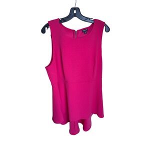 TORRID Hot Pink Textured Peplum Zip Front Sleeveless Top Plus Size 3
